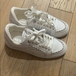Zadig & Voltaire White Studded Sneakers